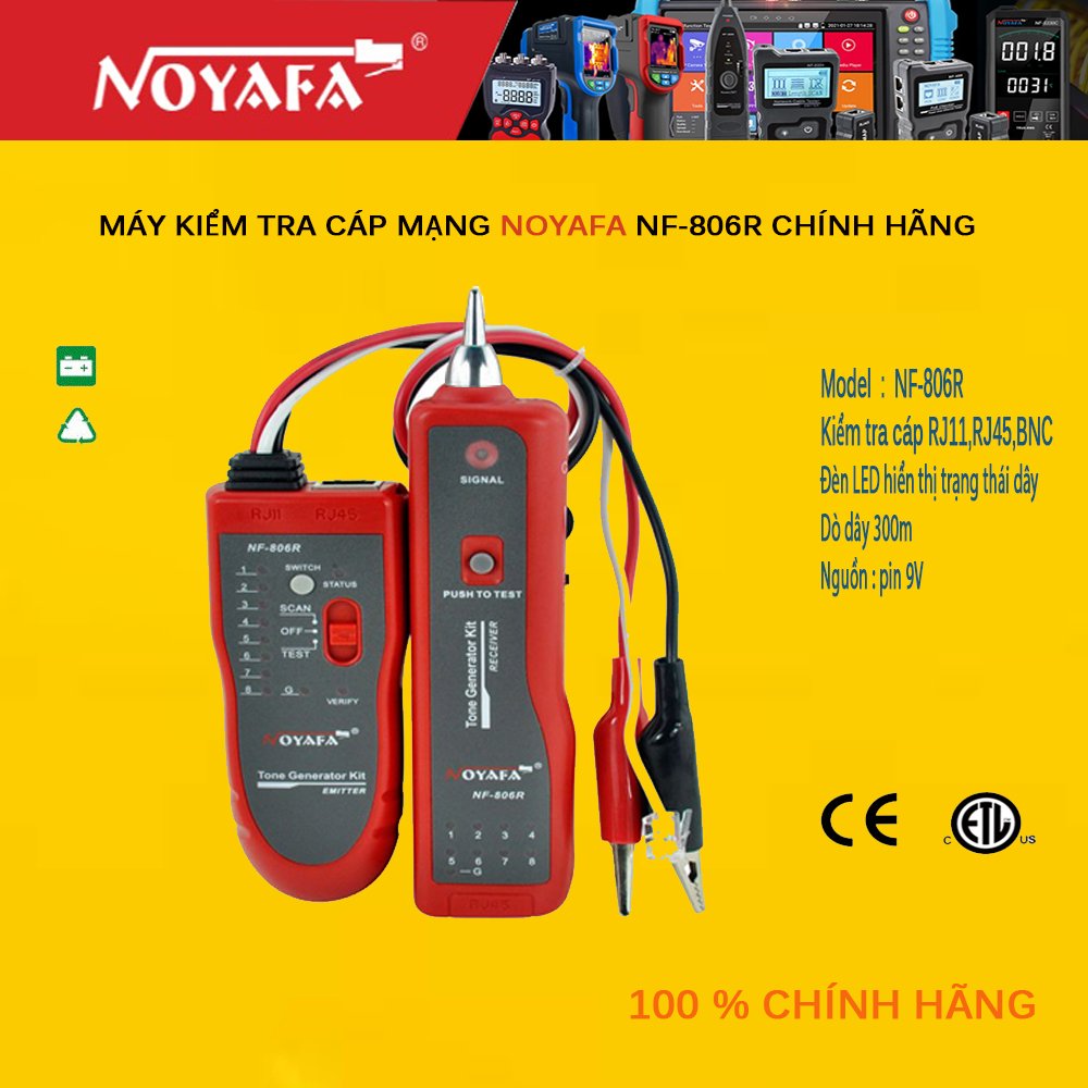 Máy test, dò dây mạng Noyafa NF-806R - Nhập khẩu chính hãng