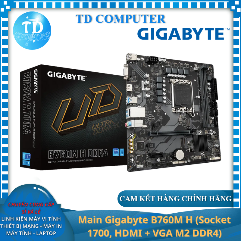 Main Gigabyte B760M H (Socket 1700, HDMI + VGA M2 DDR4) - Hàng chính hãng Viễn Sơn phân phối