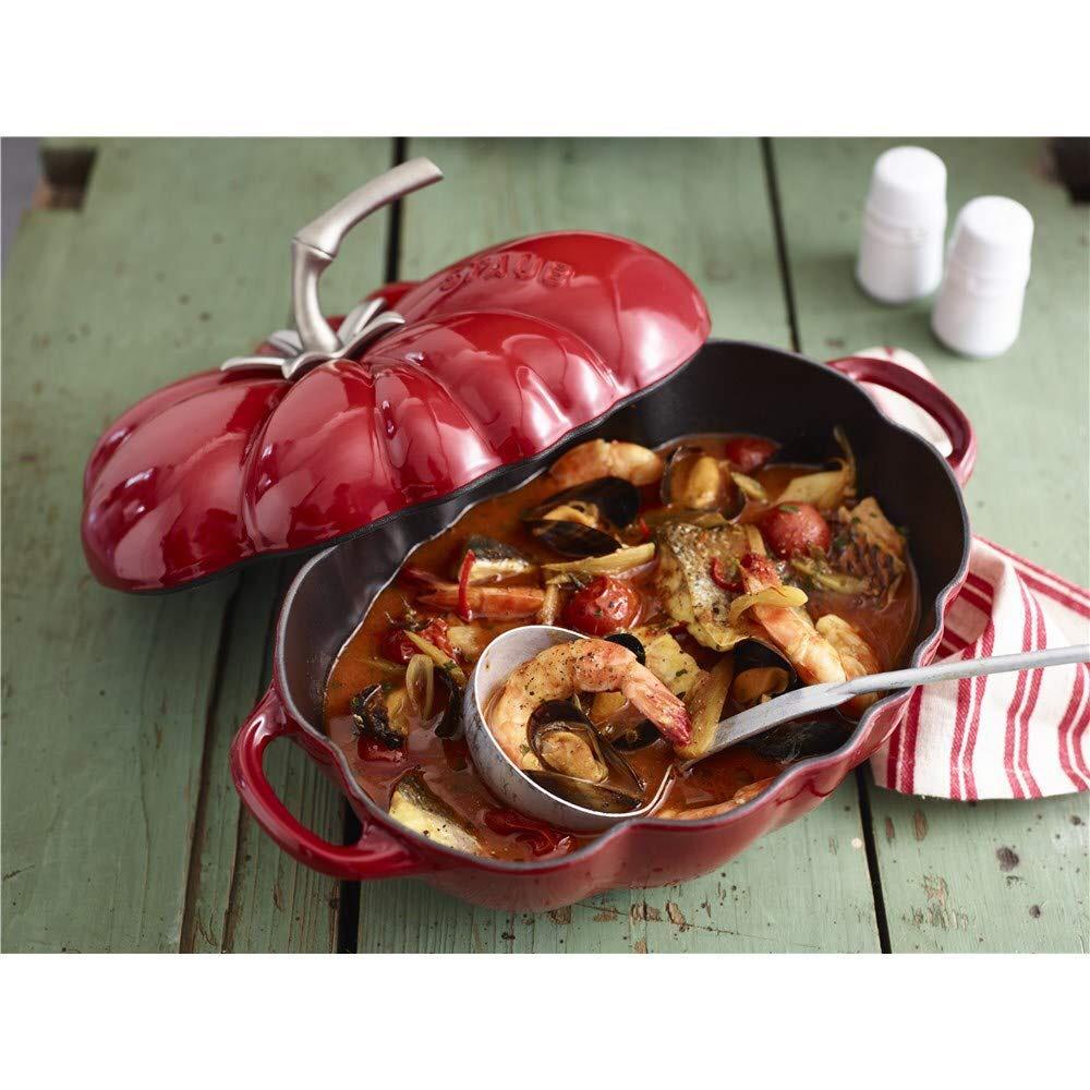 NỒI GANG ĐÚC STAUB CÀ CHUA ĐỎ ANH ĐÀO 25CM - Hàng Chính Hãng