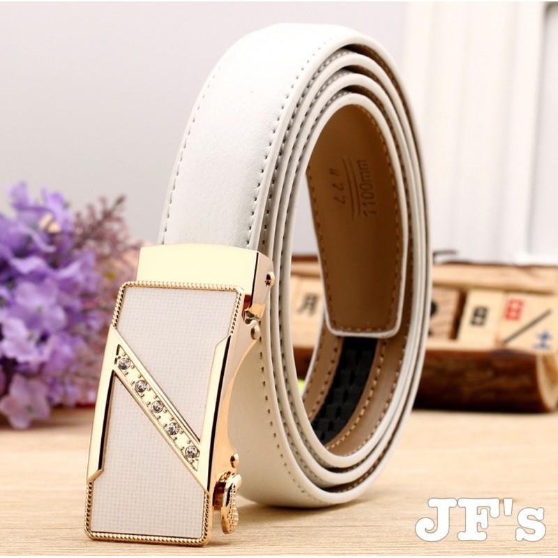Thắt lưng da nữ khoá tự động, dây lưng nữ thời trang cá tính Johnifashion