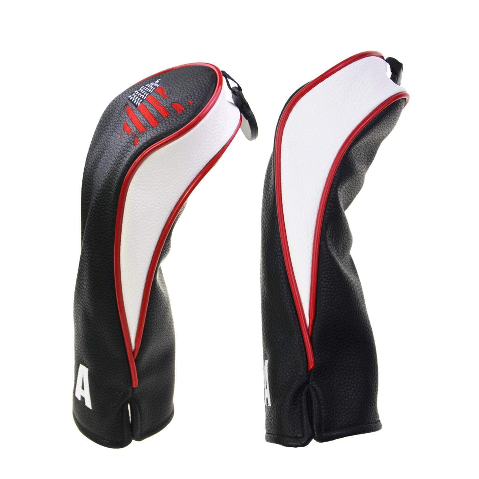3x Golf Wood Headcover PU Leather Driver Head Cover Protector Sleeve No.Tag