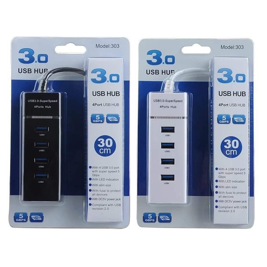 Hub USB 3.0 tốc độ cao cổng chia USB 4 cổng mở rộng kết nối chuyển đổi cho laptop, máy tính