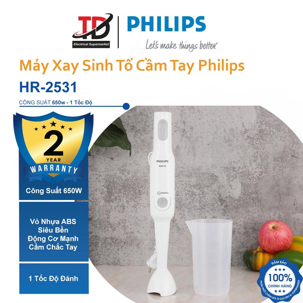 Máy Xay Sinh Tố Cầm Tay Philips HR2531 - Công Nghệ Xay Promix 650W - Hàng Chính Hãng