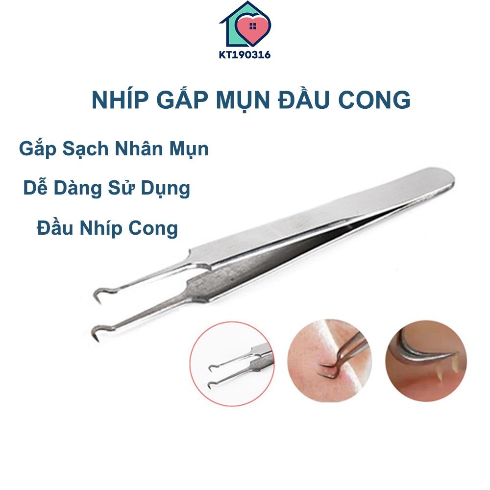 Nhíp Gắp Mụn Đầu Cong Thần Thánh - Tiện Dụng - Lấy Sạch Nhân Mụn Dưới Da