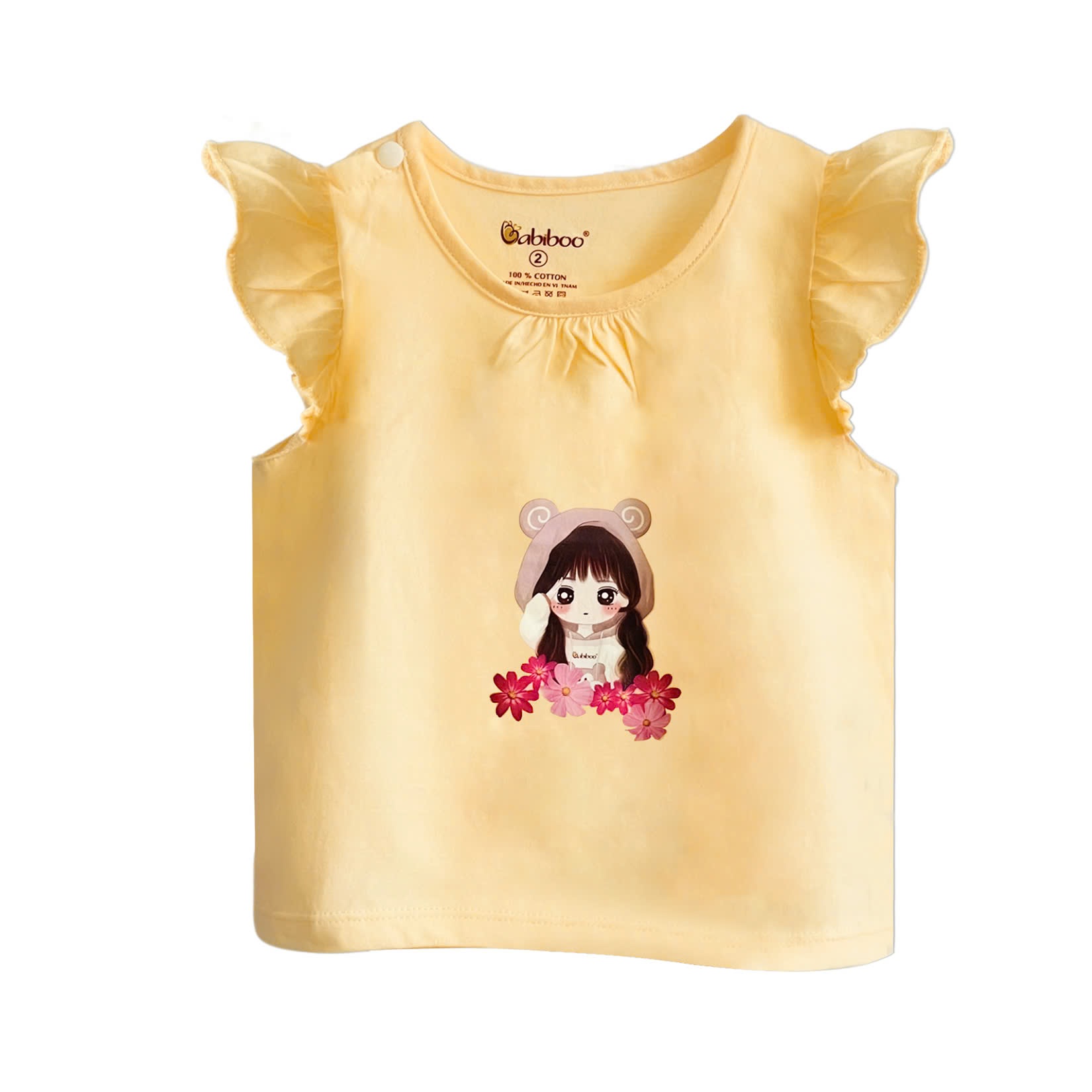 Áo bé gái BABIBOO áo cánh tiên vải cotton mềm mại, xinh xắn BB93