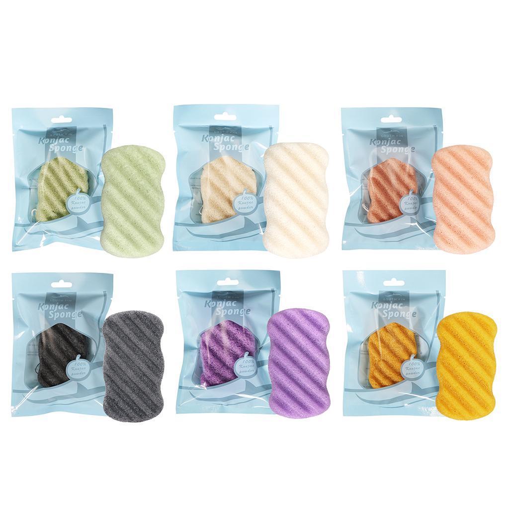 100% Pure Natural Konjac Sponge, 6 Each