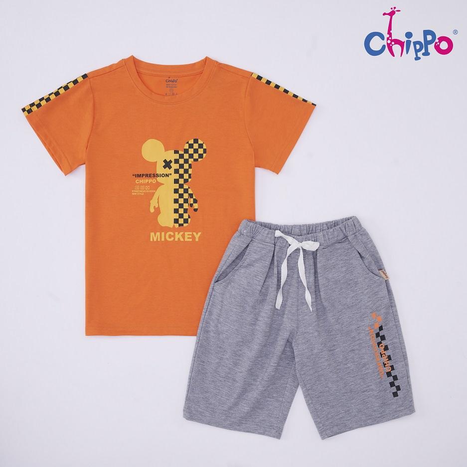 Set bộ hè Mickey Chippo chất liệu 100% Cotton mặc ở nhà cho bé Trai từ 6 đến 10 Tuổi (22-33Kg)