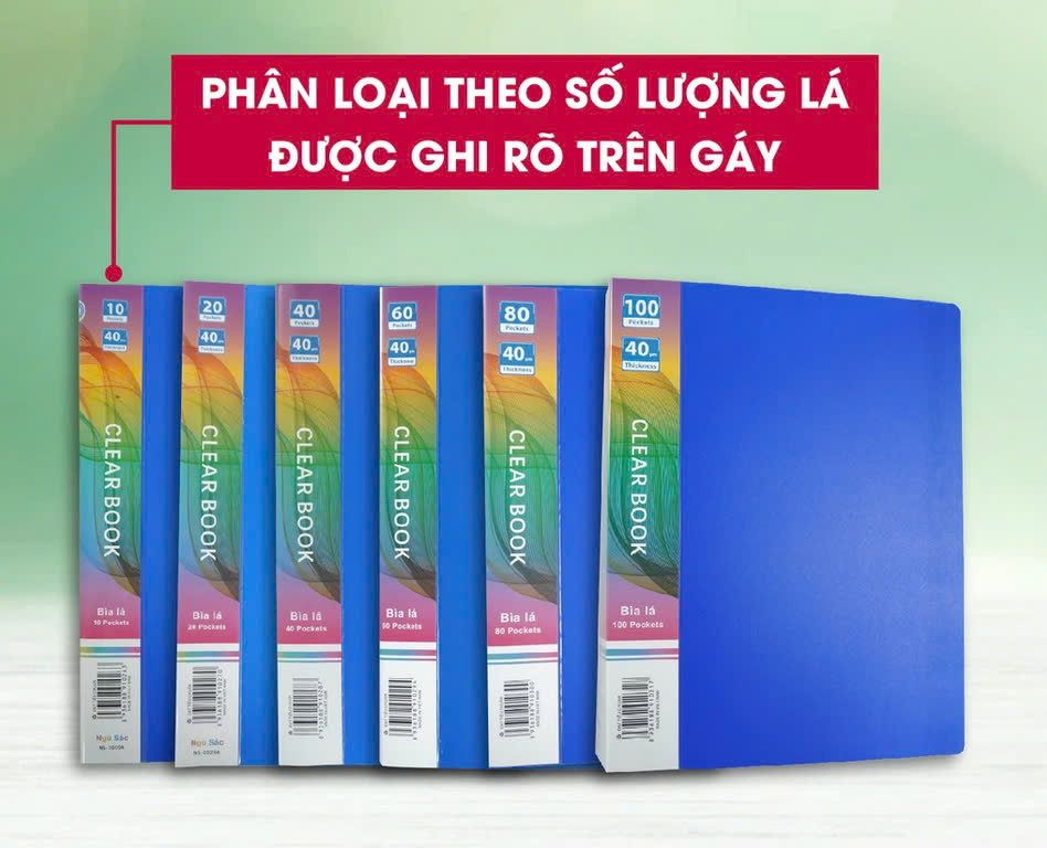 Bìa đựng hồ sơ 20 lá sức chứa 100 tờ A4 80gsm MÀU XANH (24x31x2,5cm)