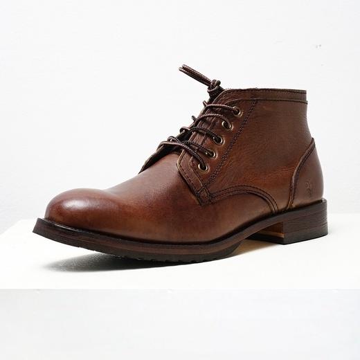 Giày boot nam cao cổ màu nâu LOGAN REDWING, giày da thật cổ lửng TONKIN