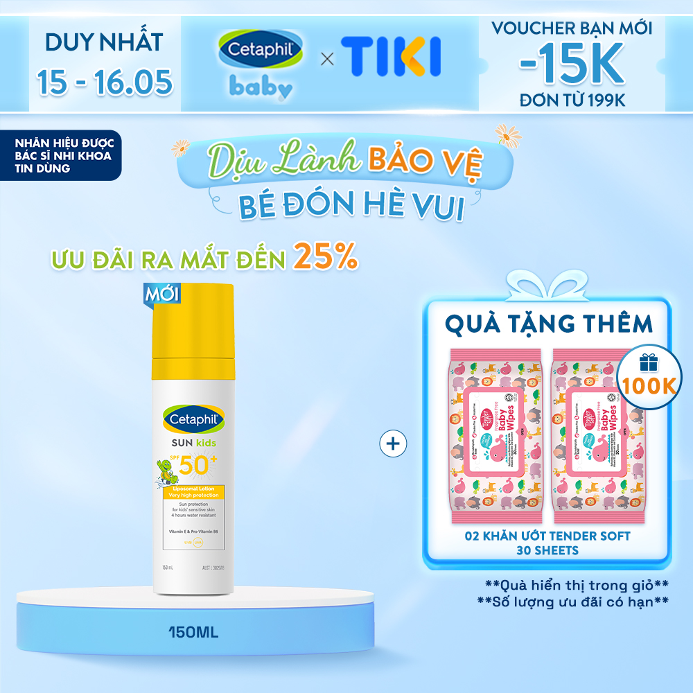 Sữa chống nắng dịu lành cho làn da nhạy cảm của bé CETAPHIL BABY SUN KIDS 150ML