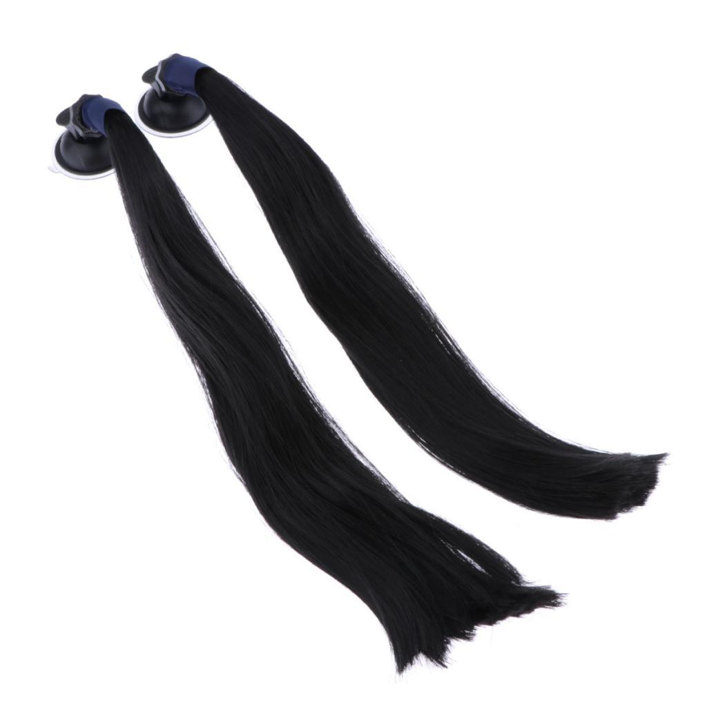 Ladies Helmet Pigtails with Removable Suction Cup for Motorcycle Biker Helmet