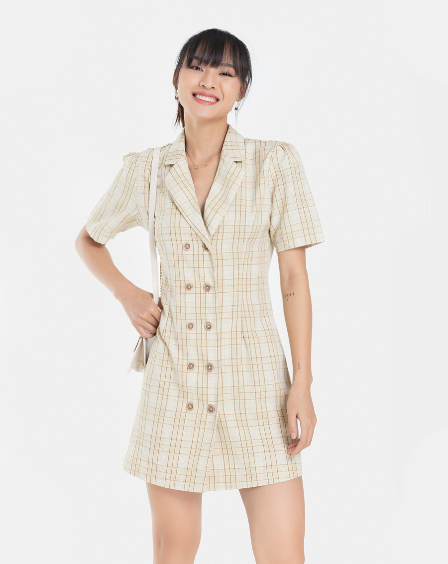 Đầm Ngắn Thời Trang JUNO Nút Trước JNDNG003