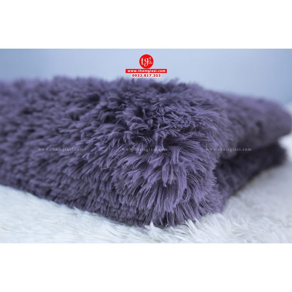 Thảm Lông Xù Màu Xám Tím | 160x200cm | Thảm Trang Trí Phòng Khách - Phòng Ngủ - Thảm Trải Sofa - Thảm Dành Cho Bé
