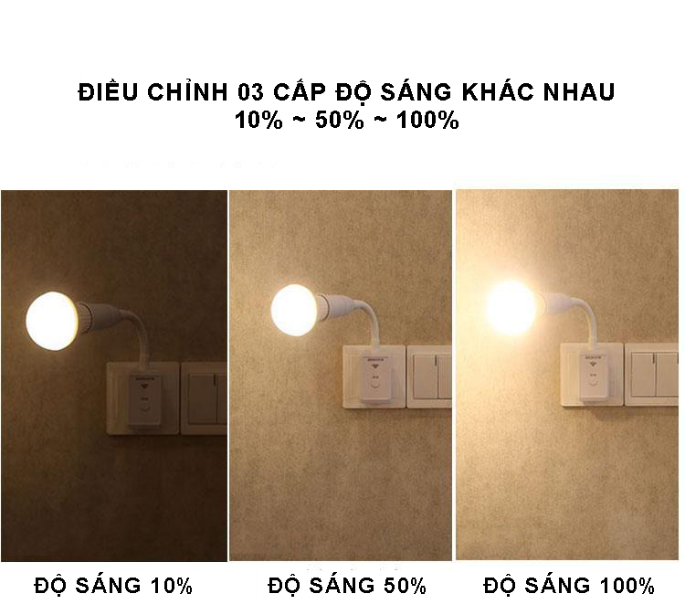 Đèn ngủ điều khiển từ xa 220V/9W với 3 cấp độ sáng chế độ hẹn giờ 3 mức thời gian, tùy chỉnh hướng sáng mọi góc độ