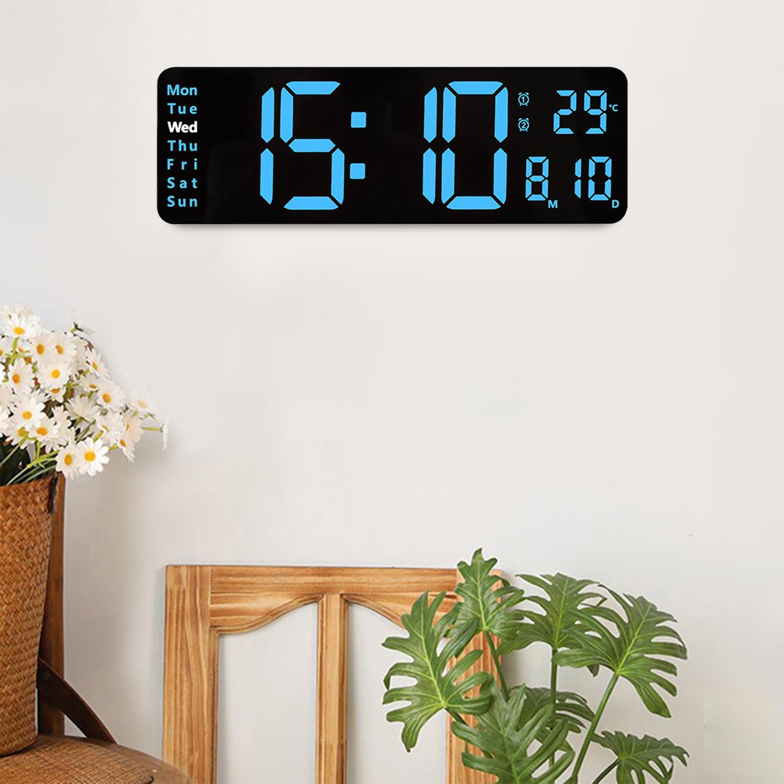Modern LED Electronic Clock 2 Alarms Desk Clock for Shop Living Room Bedside