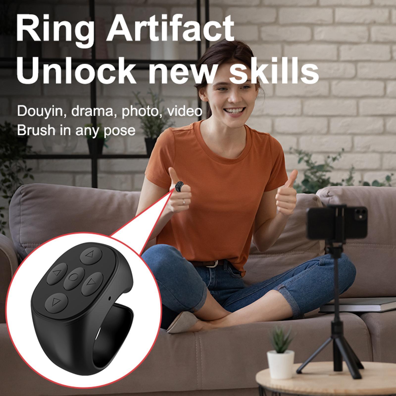 Bluetooth Phone Remote Control Smart Ring Controller for Turning Pages Remote Photographing