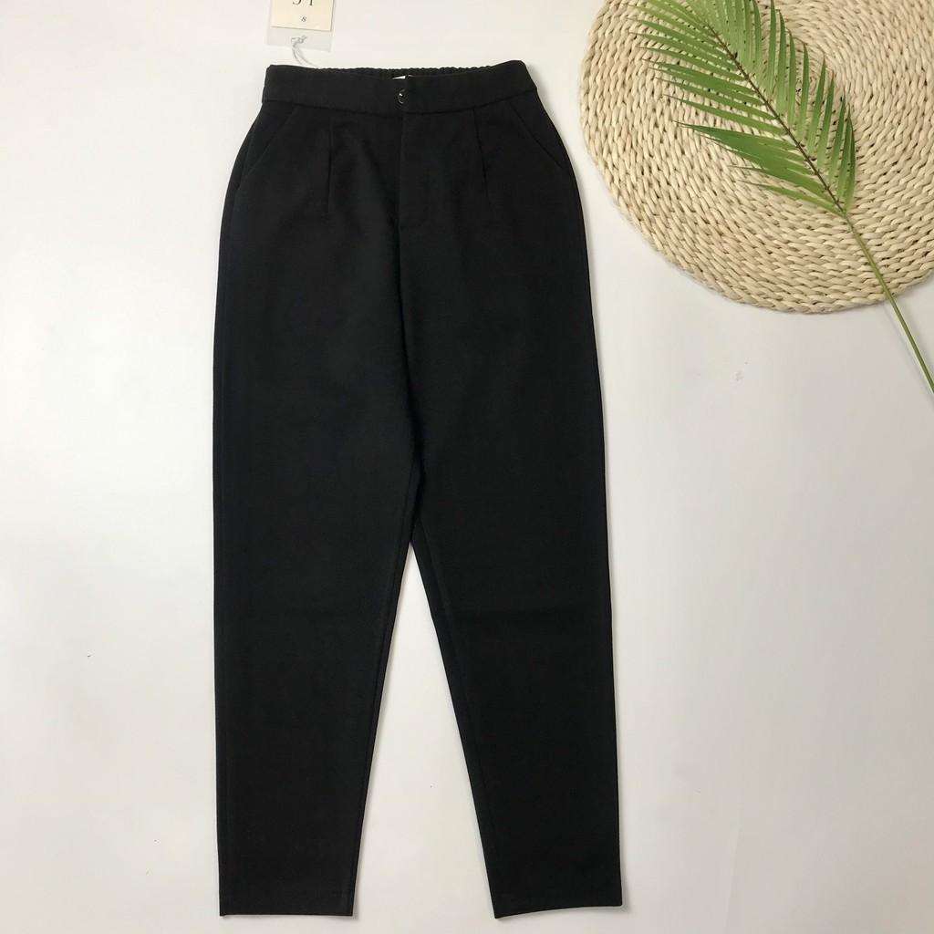 Quần baggy nữ ERIS chất dạ cao cấp lưng chun cạp cao siêu đẹp