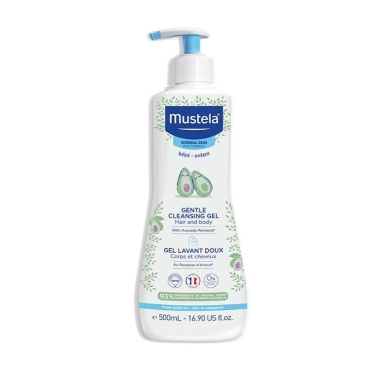 Combo sữa tắm, kem dưỡng da mặt và toàn thân Mustela dành cho bé da thường 40ml/500ml/500ml