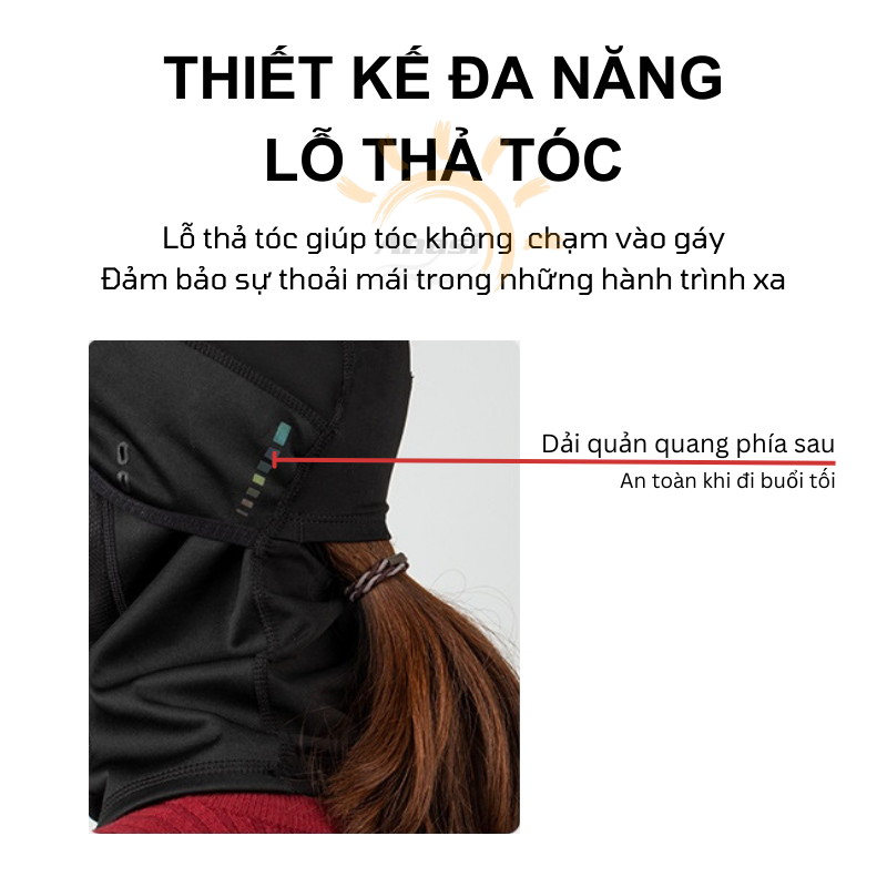 Nón trùm đầu khẩu trang vải nỉ dày dặn Anasi NJ99 - Mũ trùm đầu chống gió, chống nắng, che tai cao cấp