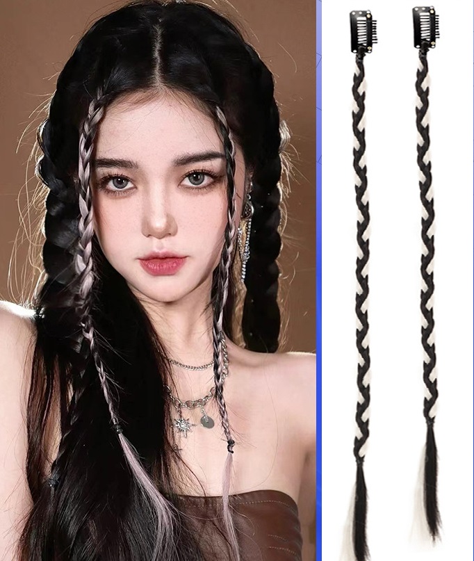 Tóc giả tết thắt bím mini J111 ️FREESHIP️ tóc tết thắt bính, tóc giả thắt bím