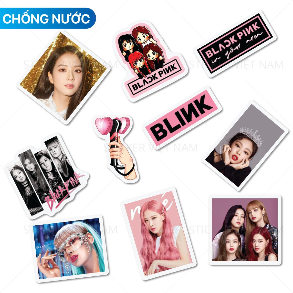 Sticker BLACKPINK Jennie Lisa Rose Jisoo Blink Ngẫu Nhiên Chất Lượng Cao Chống Nước