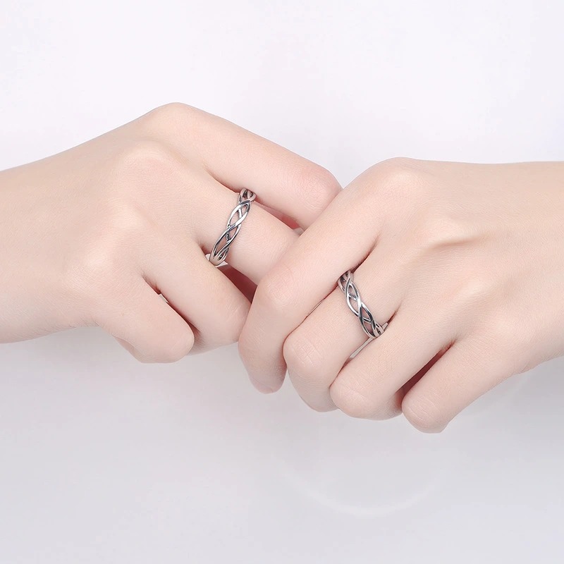 Nhẫn Đôi Bạc Nhẫn Cặp Bạc - Ta Luôn Bên Nhau Như Cau Với Trầu - BẠC HIỂU MINH NC642