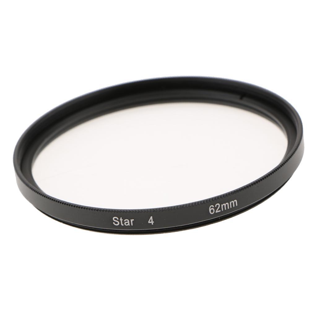 Optics 62mm 4 Point Star Special Effect Camera Cadorders Lens Filter Black