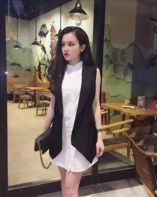 Set đầm sơmi khoác vest