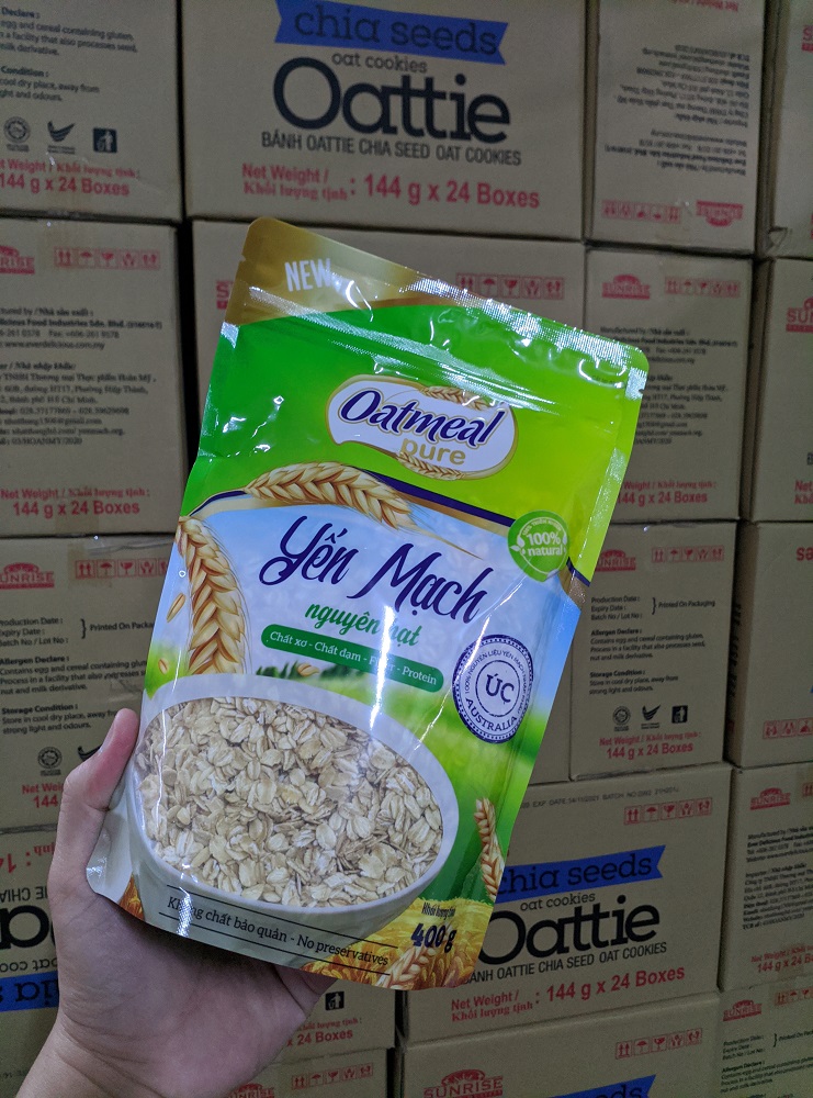 Yến mạch úc nguyên hạt Oatmeal Pure gói 400g