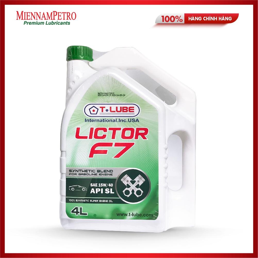 Dầu Nhớt Tlube Lictor F7 15W-40 API SL 4L MiennamPetro Bảo Vệ Động Cơ Xe Ô Tô, Xe Khách Trong Điều Kiện Vận Hành Liên Tục