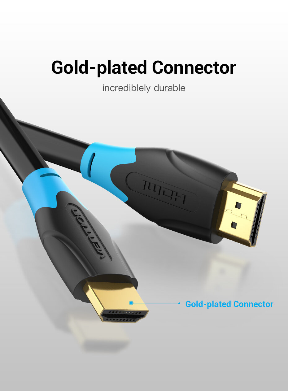 Cáp HDMI chuẩn 2.0 chất lượng  4K 60Hz Vention dây cáp HDMI tốc độ cao chuyên dụng dành cho 1080P 3D TV LCD/màn hình máy chiếu PS4/Xbox/Máy tính/Laptop - Hàng chính hãng