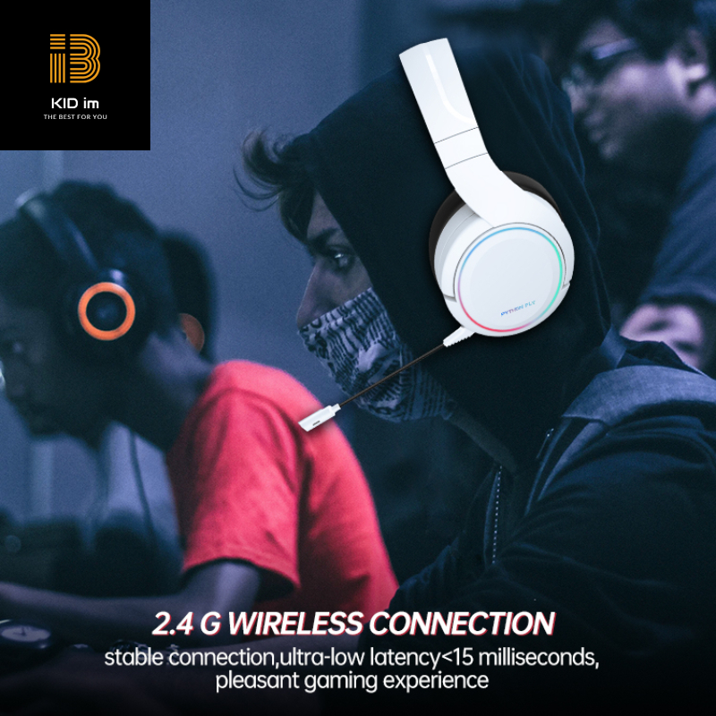 Tai Nghe Bluetooth Chụp Tai và wireless 2.4G PYTHON FLY X6 PRO, Mic linh hoạt và có thể tháo rời cho Mobile, laptop, PC, PS4, PS5, Switch, Xbox, 2.4G Type-C dongle -LED RGB Trắng - Hàng Chính Hãng