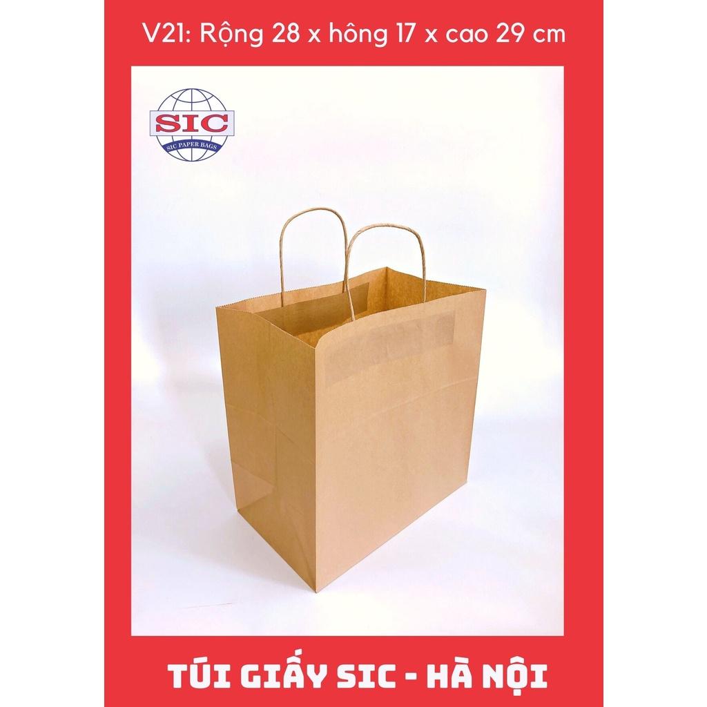 10 CHIẾC TÚI GIẤY KRAFT V21: 28x17x29cm CÓ QUAI