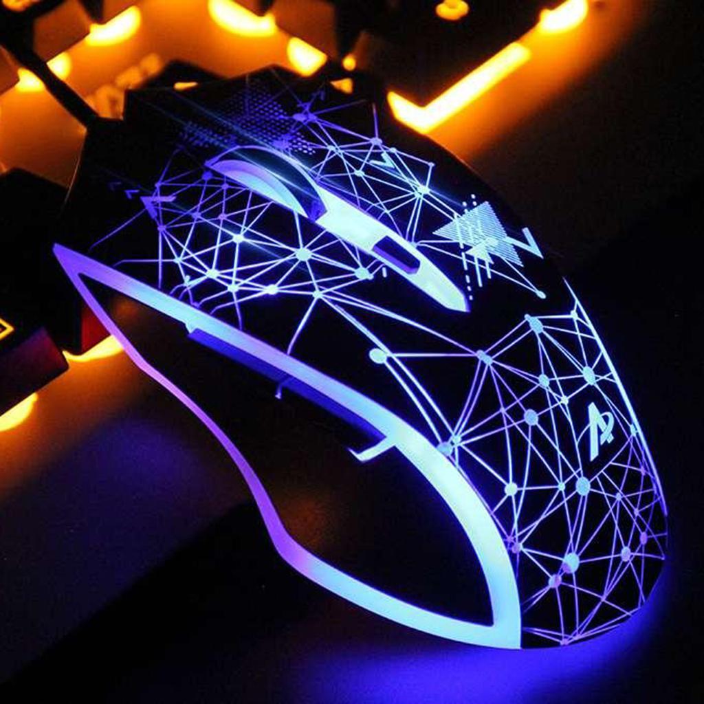 AJ119 USB Wired Gaming Computer Mouse 6 Button 3200DPI Mice for PC White