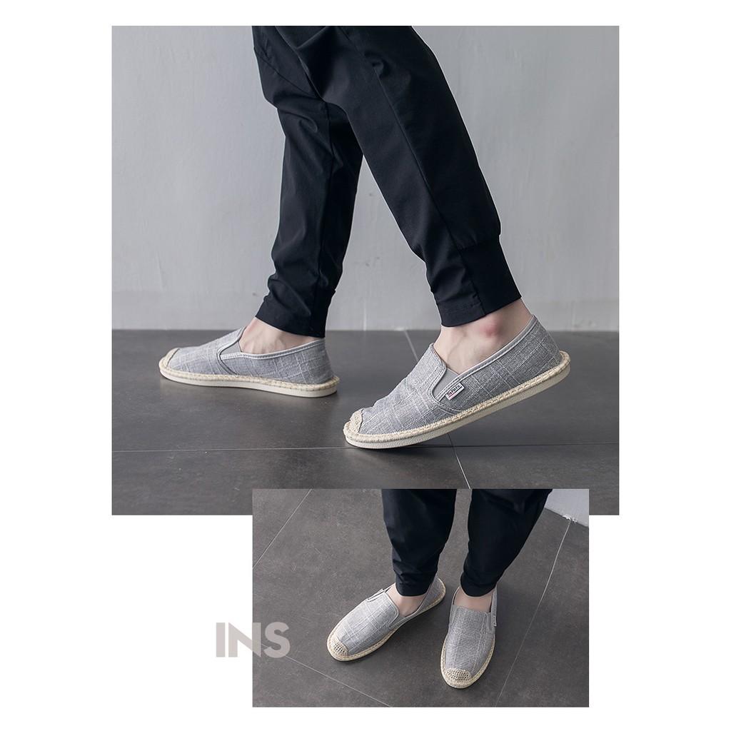 Slip on nam - Giày lười vải nam cao cấp - 3 màu đen, xám và be - Mã SP 2917