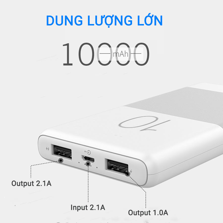 Pin sạc dự phòng 10000mAh Golf CANDY G80 - Hàng chính hãng