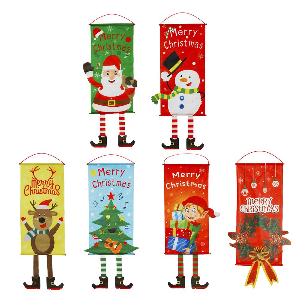 Merry Christmas Ornaments Santa Claus Banner Door Window Hanging Decor-01