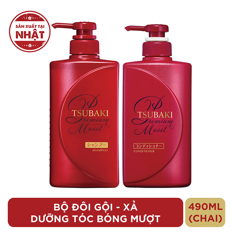 Bộ Đôi TSUBAKI Dưỡng Tóc Bóng Mượt (490ml/chai)