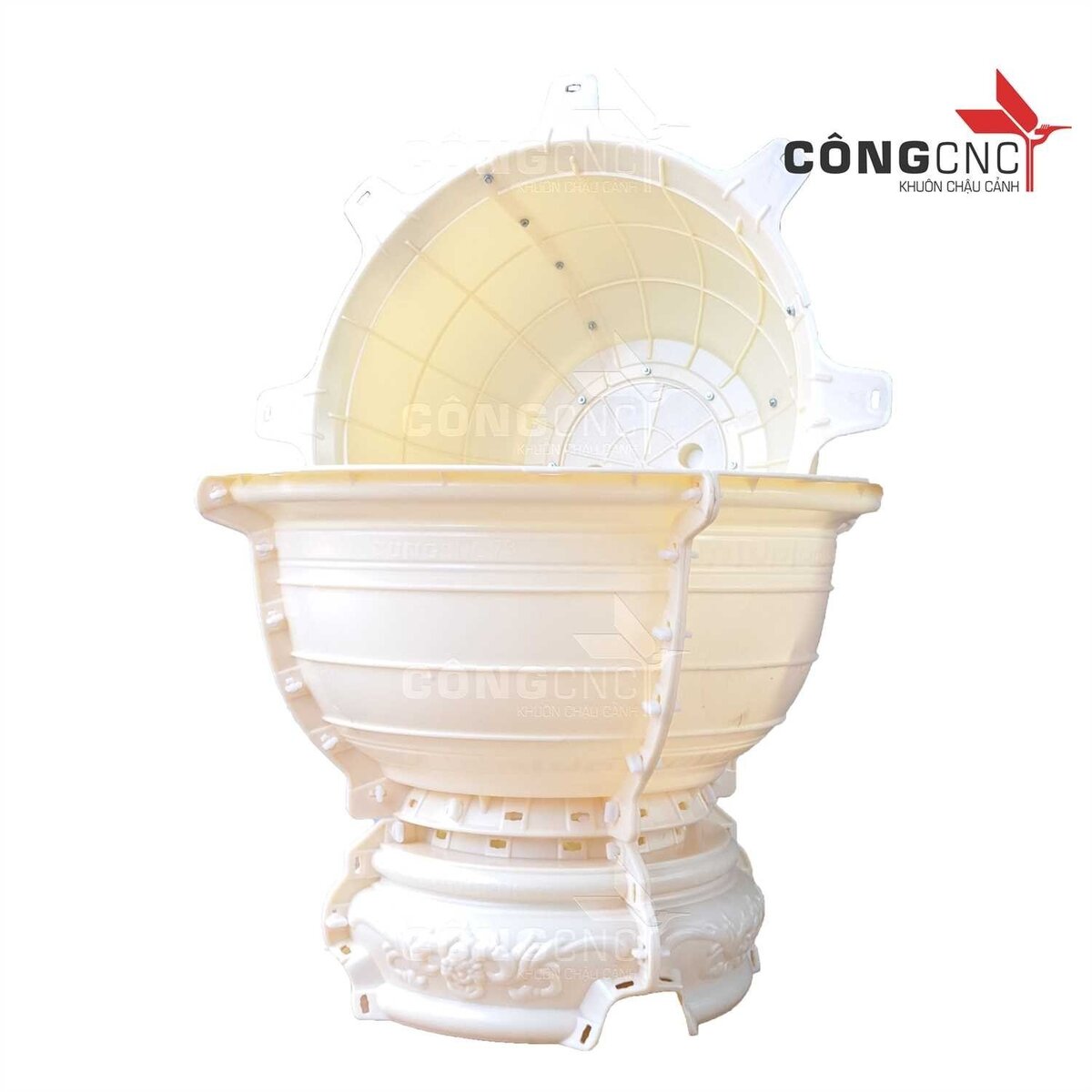 Khuôn Chậu ABS, Khuôn Đổ Chậu Tròn Trơn 73 KÈM CHÂN ĐÔN