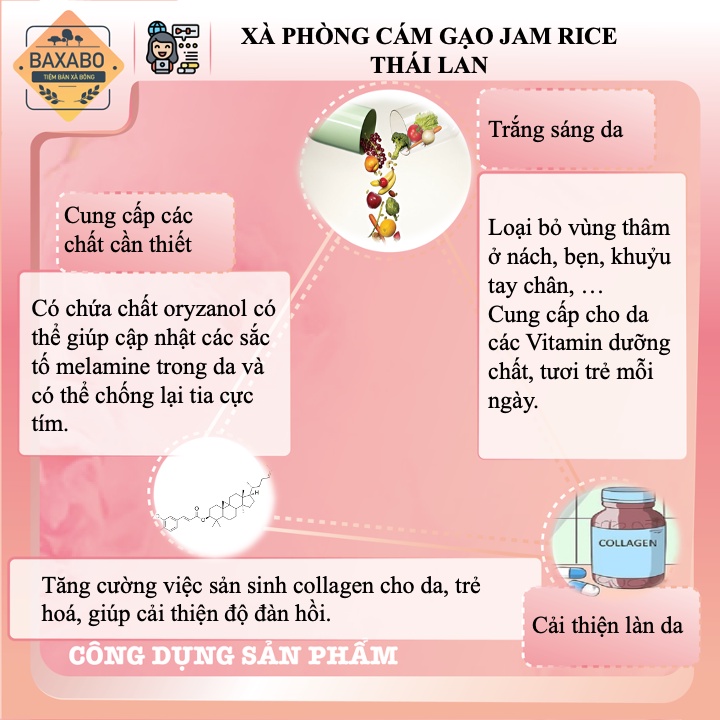 XÀ PHÒNG CÁM GẠO THÁI LAN JAM RICE MILK SOAP