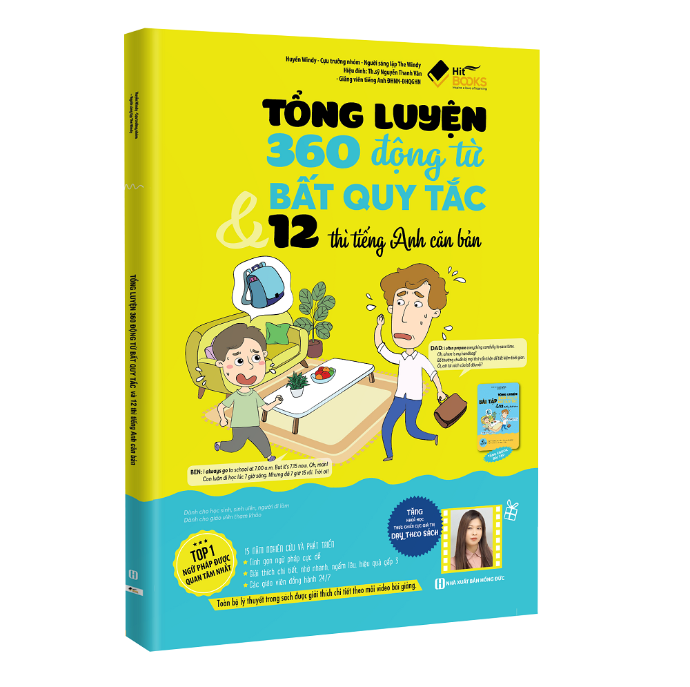 Sách - Tổng luyện 360 động từ bất quy tắc và 12 thì tiếng Anh căn bản - in màu - HITBOOKS