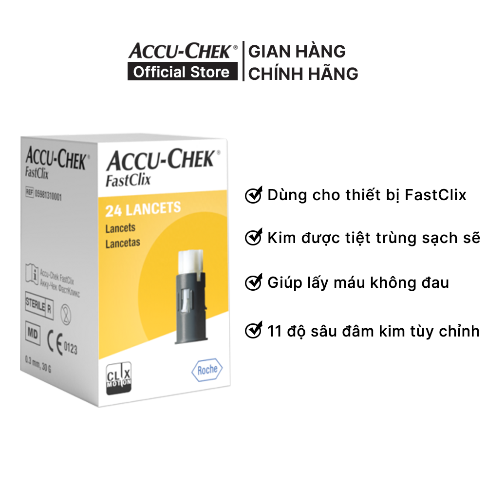 Kim Chích Máu ACCU-CHEK FastClix Dùng Cho Máy ACCU-CHEK Guide &amp; Performa