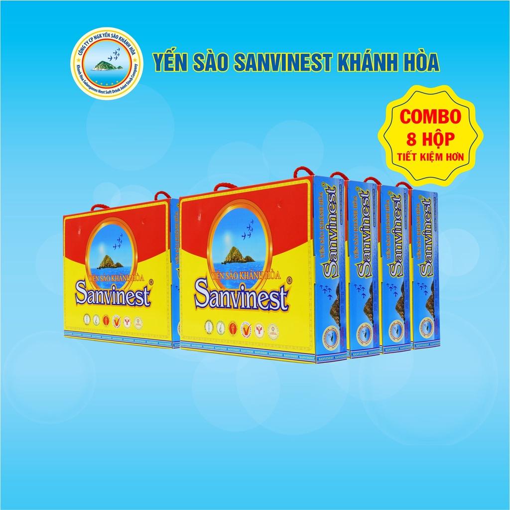 [Combo 8 hộp] Nước Yến sào Sanvinest Khánh Hòa đóng lon 190ml, hộp 10 lon - Có đường 121