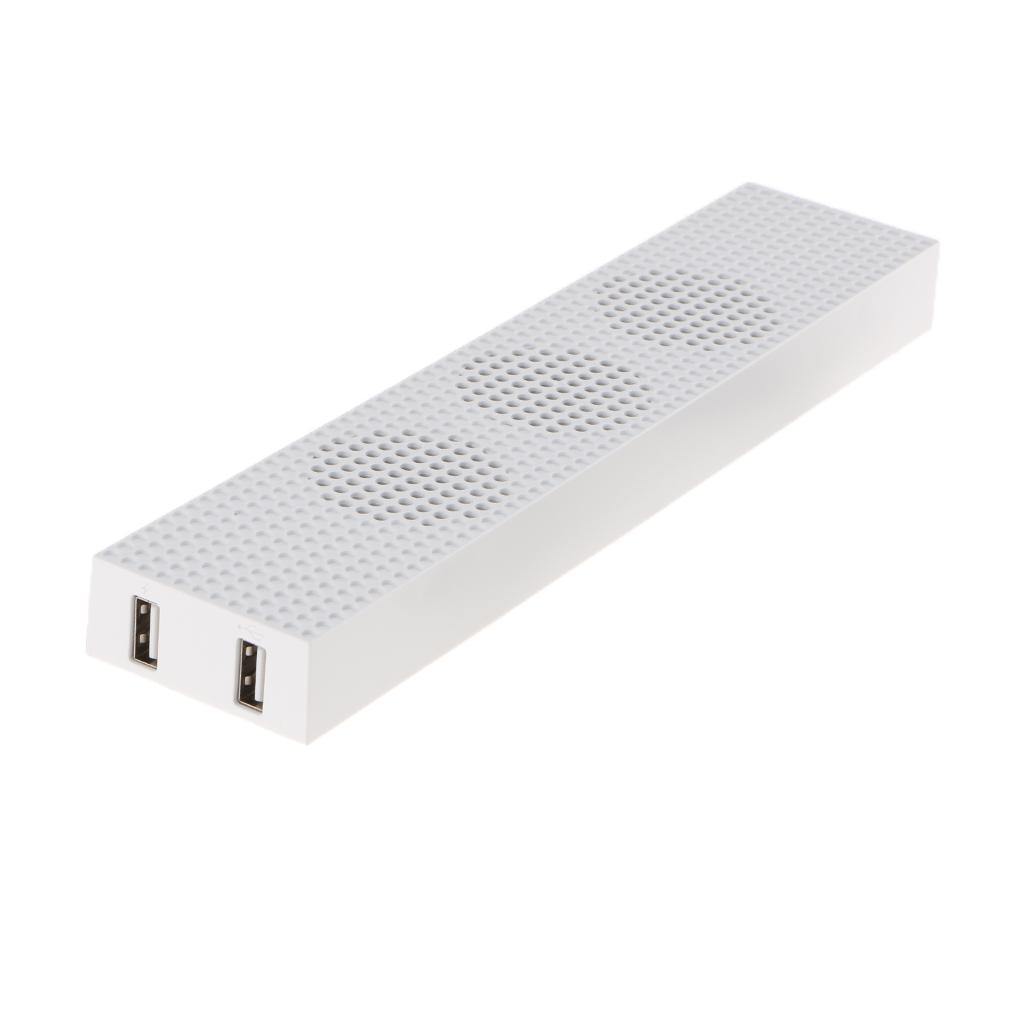 Cooler Fan 2 USB External 3-Fan Cooling Fan for Xbox One S Gaming Console Host Radiator - White
