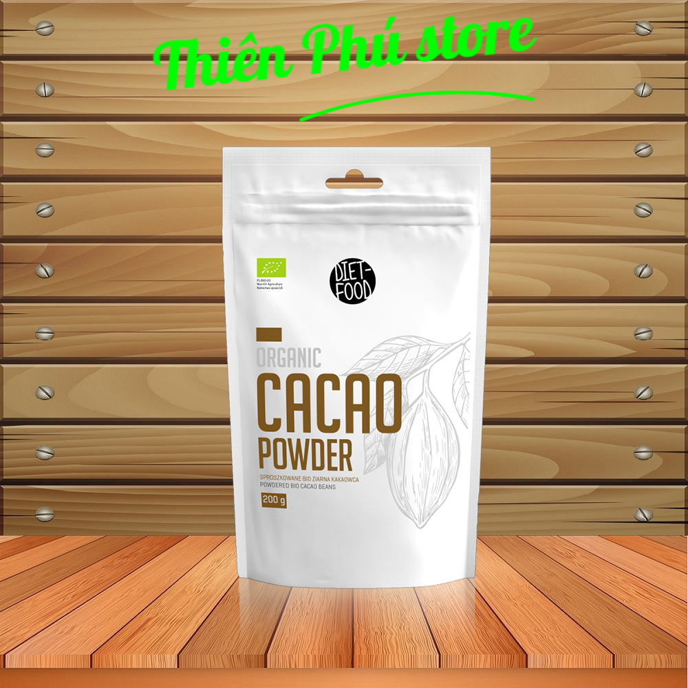 Bột Cacao Nguyên Chất Hữu Cơ Diet Food 200g Organic Cacao Powder