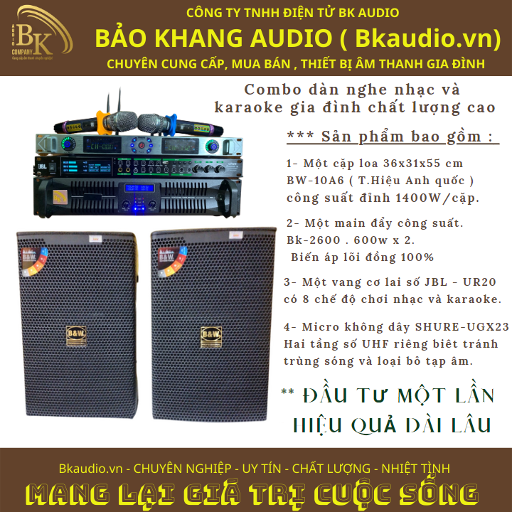 Dàn nghe nhạc và karaoke gia đình chất lượng cao , chống hú , loại bỏ tạp âm . Mang đến cảm hứng cho quý khách khi trải nghiệm sản phẩm. Mã SP : SPCB-04