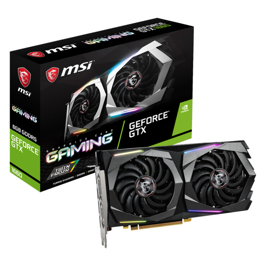 Card Màn Hình VGA MSI GTX 1660 GAMING 6GB GDDR5 192 Bit 2 Fan DisplayPort HDMI - Hàng Chính Hãng