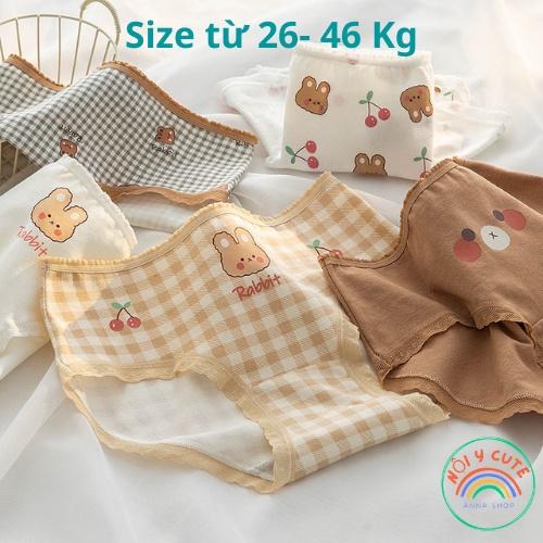 Set 5 quần lót bé gái kháng khuẩn cao cấp họa tiết thỏ dễ thương cute từ 26- 46 Kg quần chip nữ