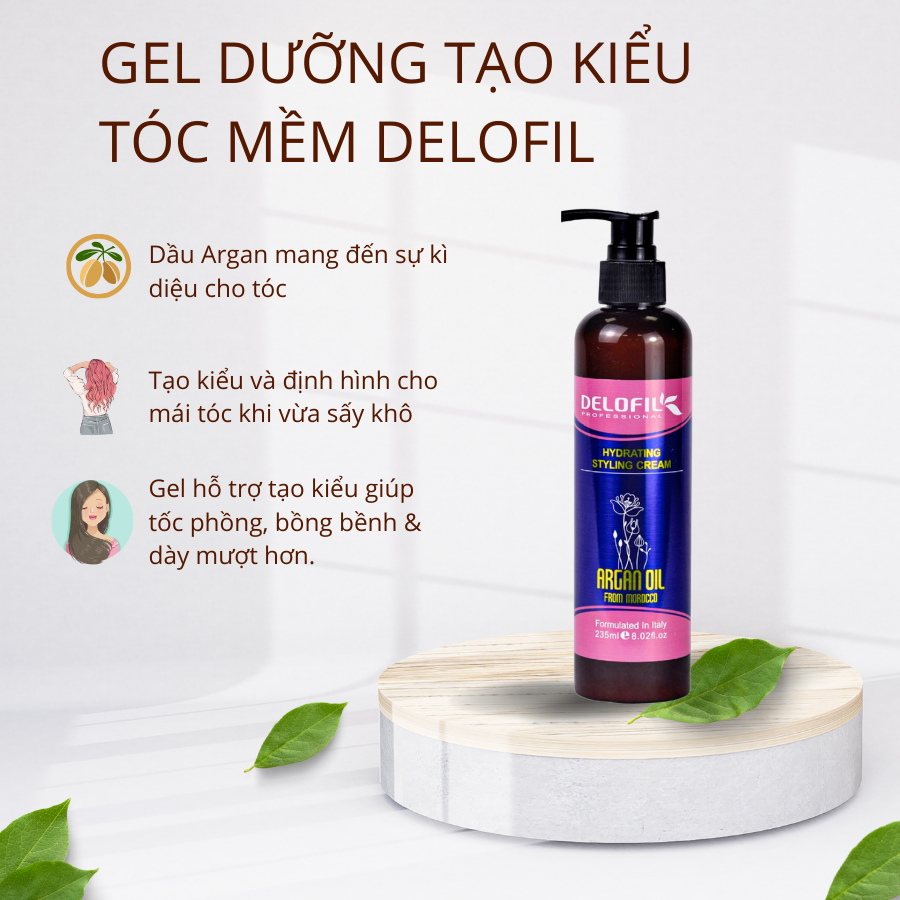 Gel mềm dưỡng tạo kiểu tóc xoăn Delofil