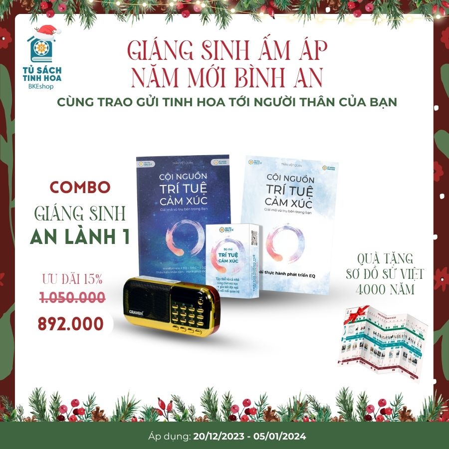 Combo Giáng Sinh An Lành 1 - Trọn Bộ Sách Trí Tuệ Cảm Xúc Và Loa Hàm Dưỡng Tâm Hồn 1688